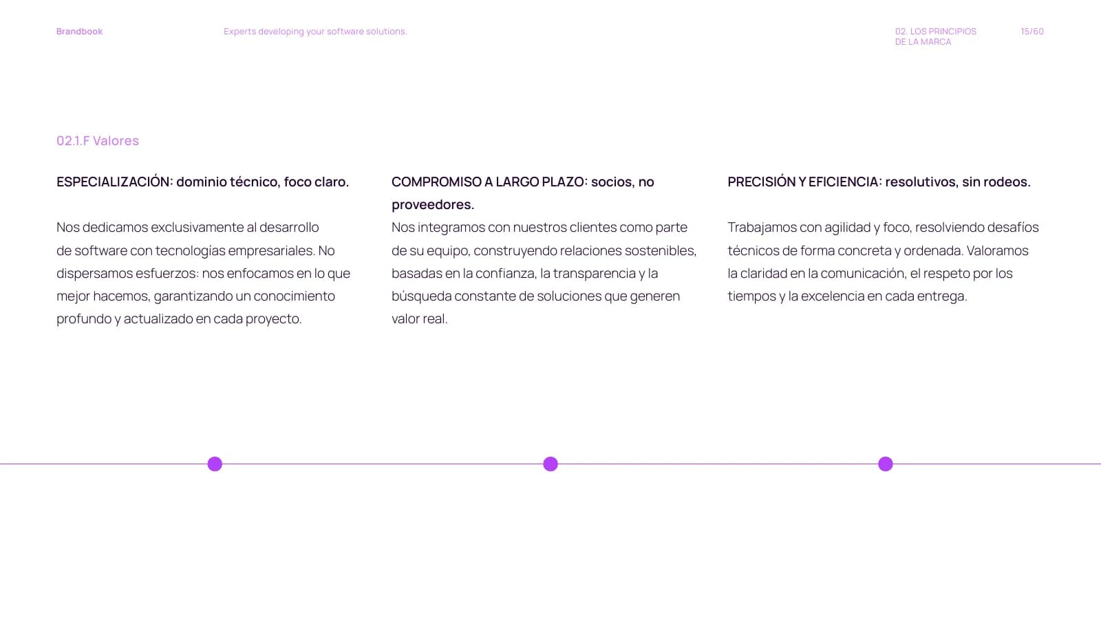 Los tres valores de Flowingcode — especialización, compromiso a largo plazo y precisión
